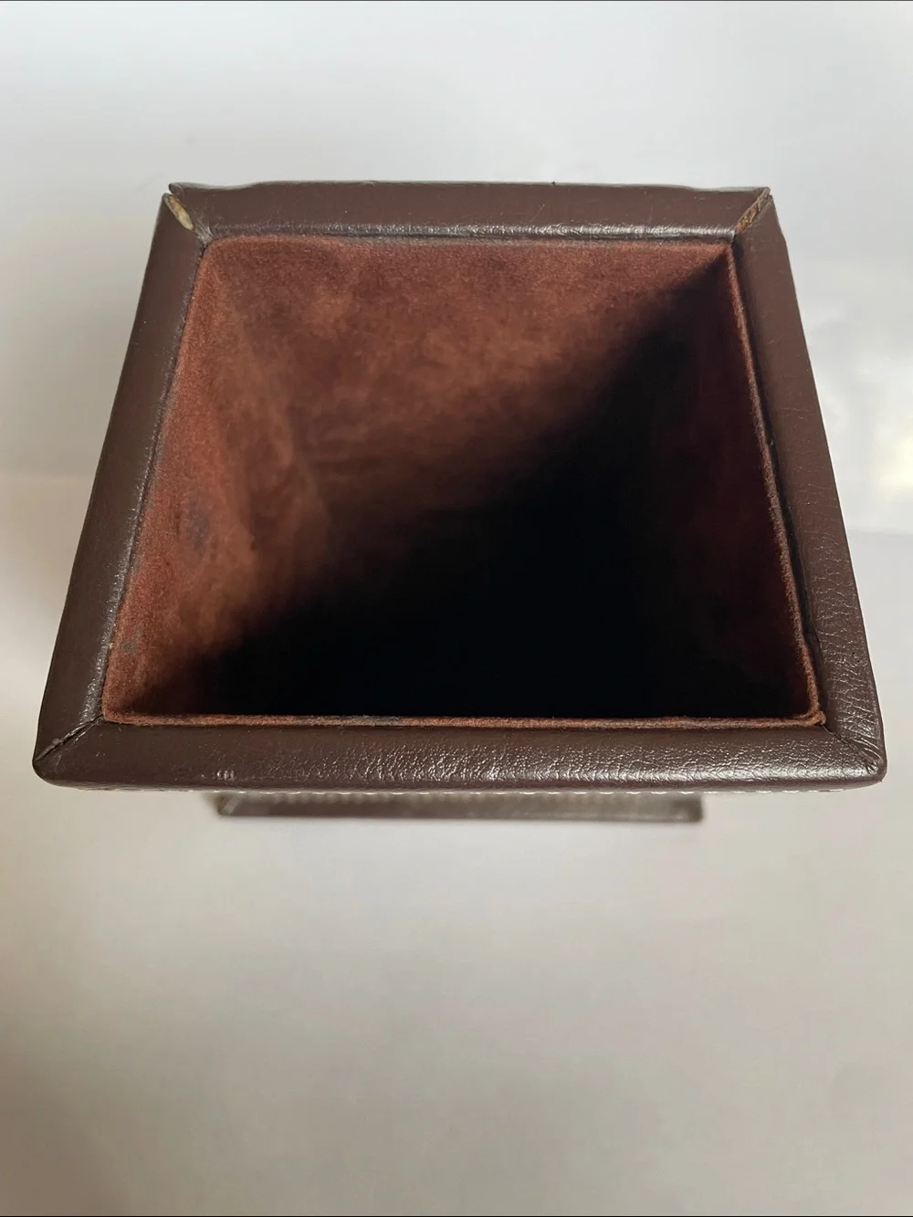 Brown Faux/Vegan PU Leather Pen Holder Organizer - Unbranded